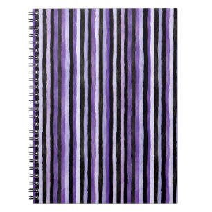 Carnet Rayures Noir Violet