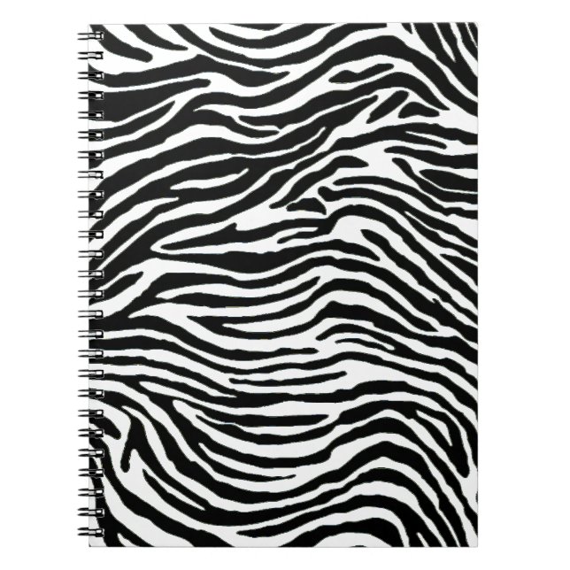 Carnet rayures noires et blanches de zèbre (Devant)