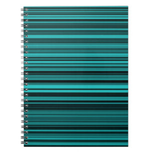 Carnet Rayures noires et sarcelle