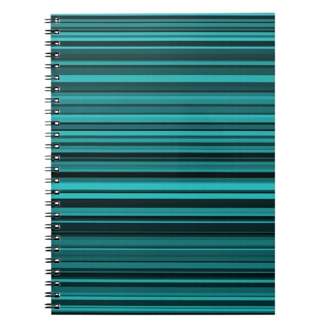 Carnet Rayures noires et sarcelle (Devant)