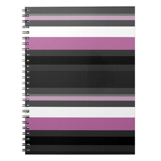 Carnet Rayures noires, grises et blanches (Devant)
