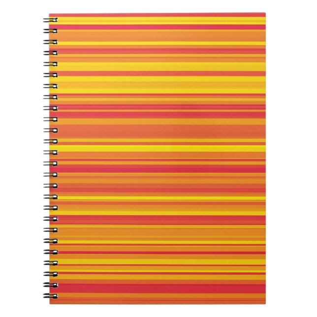 Carnet Rayures Orange Rouge Jaune (Devant)