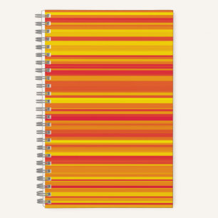 Carnet Rayures Orange Rouge Jaune