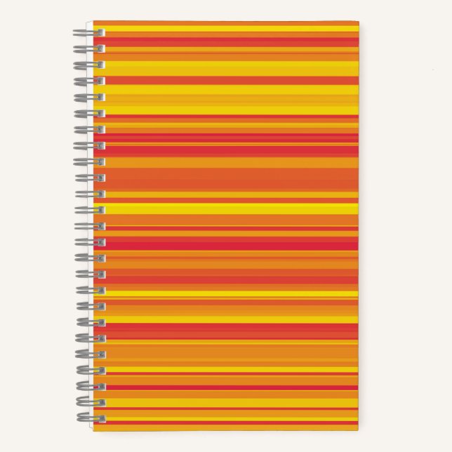 Carnet Rayures Orange Rouge Jaune (Recto)