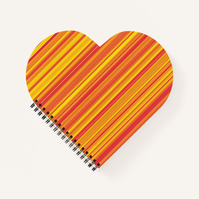 Carnet Rayures Orange Rouge Jaune (Devant)