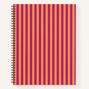 Carnet Rayures orange violet motif sans fin