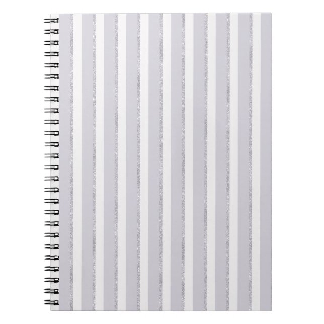 Carnet Rayures Pailletées Lila Violet Étincelant   (Devant)