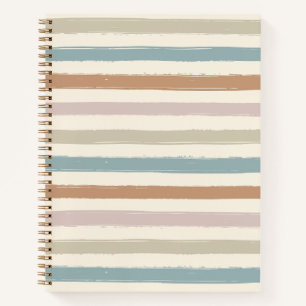 Carnet Rayures pinceau boho ton terre sans couture