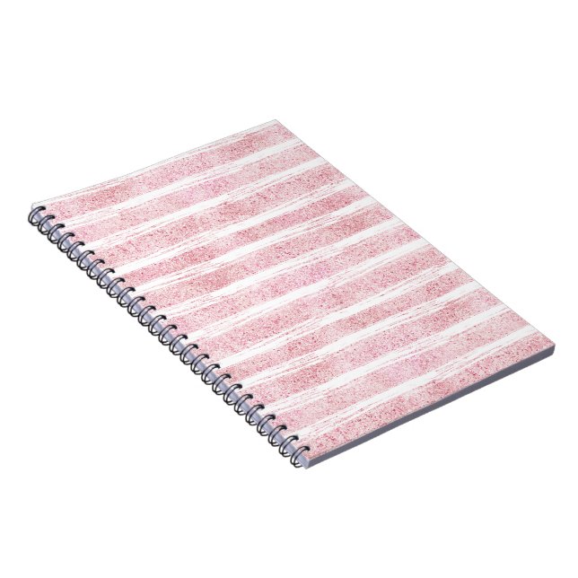 Carnet Rayures Rose Pailletées (Côté Droit)