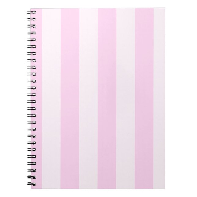 Carnet Rayures - roses et rose-clair (Devant)