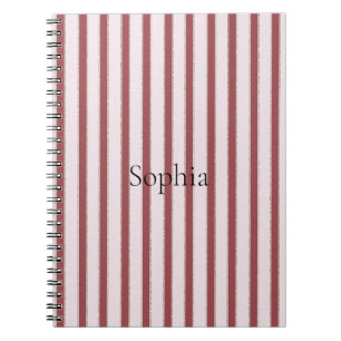 Carnet Rayures roses rouges Blush