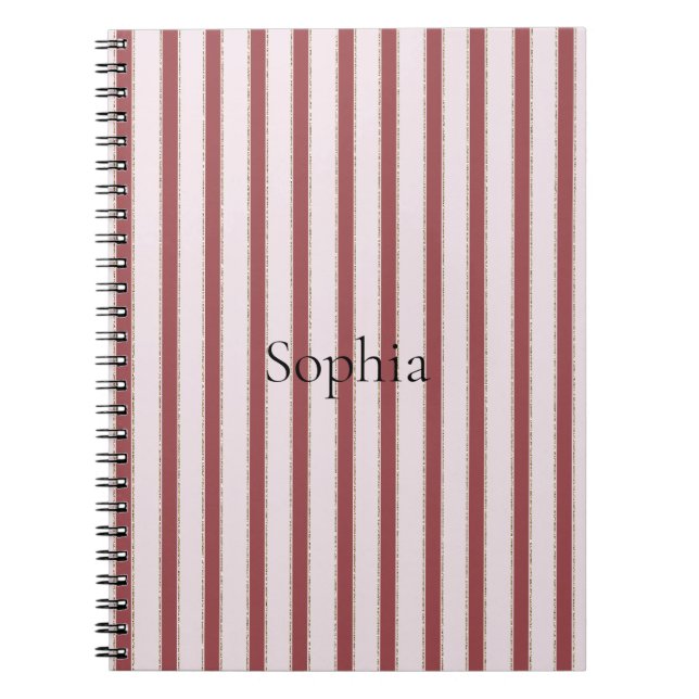 Carnet Rayures roses rouges Blush (Devant)