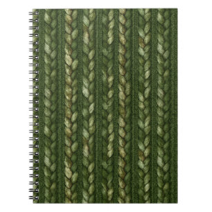 Carnet Rayures tressées vertes Cozy