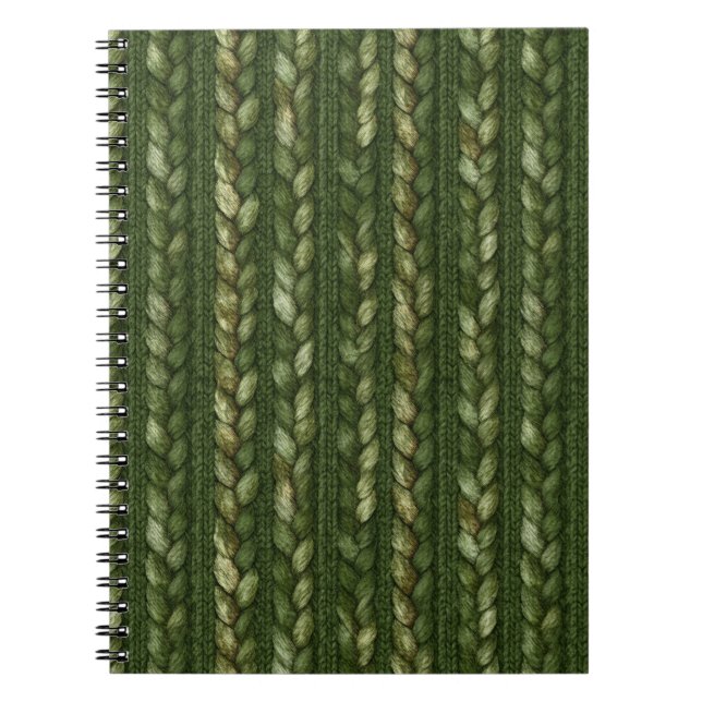 Carnet Rayures tressées vertes Cozy   (Devant)