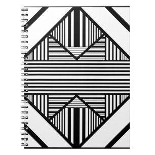 Carnet Rayures triangulaires 2 en noir et blanc