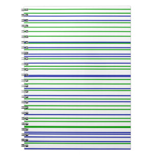 Carnet Rayures vert bleu violet motif personnalisé modern