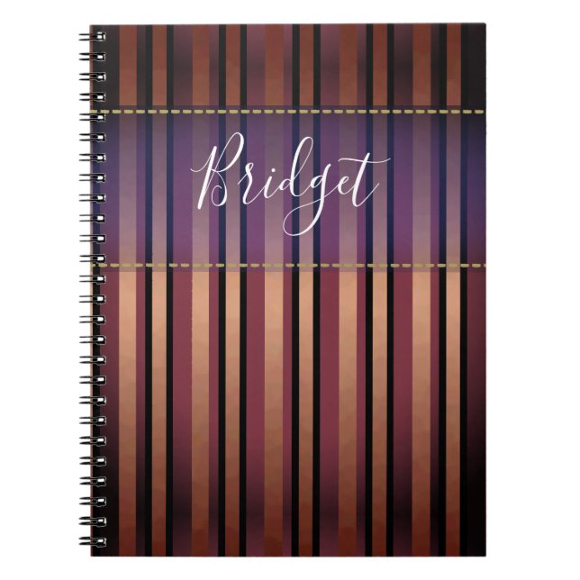 Carnet Rayures Votre Nom (Devant)