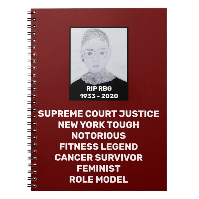 Carnet RBG RIP Ruth Bader Ginsburg Crimson d'hommage (Devant)