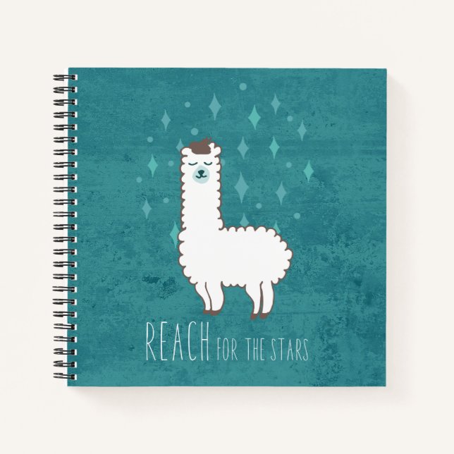 Carnet "Reach For The Stars" Sweet Llama Illustration (Devant)