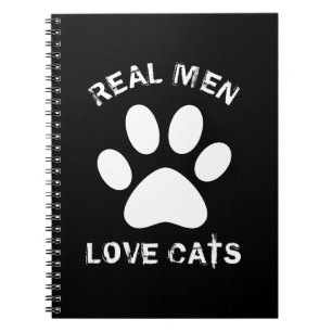 Carnet Real Men Love Cats Texte Personnalisé