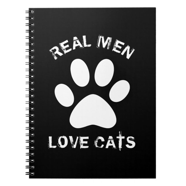 Carnet Real Men Love Cats Texte Personnalisé (Devant)