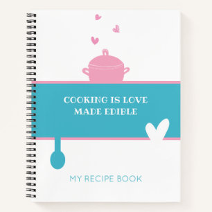 Carnet RECEPE NOTEBOOK Cuisine Is Love Fabriqué comestib