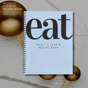 Carnet Recette cadeau Fiançailles moderne Bold Couples bl