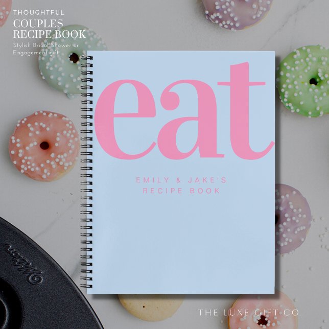Carnet Recette cadeau Fiançailles moderne Bold Couples bl (Créateur téléchargé)