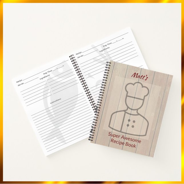 Carnet Recette Cute Super Awesome Chef Recette (Bookmark my store! https://www.zazzle.com/store/capricepetit)