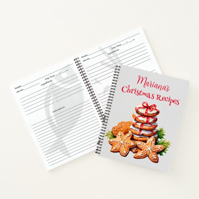 Carnet Recette d'arbre de Noël rouge (Intérieur)