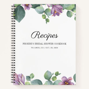 Carnet Recette de Baby Shower de Mariée au Eucalyptus Bot