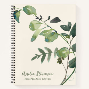 Carnet Recette de botanique automnale élégante et verdoya