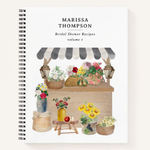 Carnet Recette de chariot de fleurs du marché fermier à l