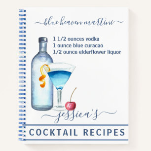 Carnet Recette de cocktail à l'aquarelle Boissons mélangé