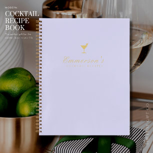 Carnet Recette de cocktail Lilac et Gold Blank Élégante