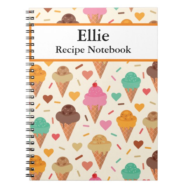 Carnet Recette de cône de glace personnalisé  (Devant)