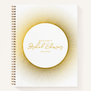 Carnet Recette de cuisine de salle blanche et or pour la