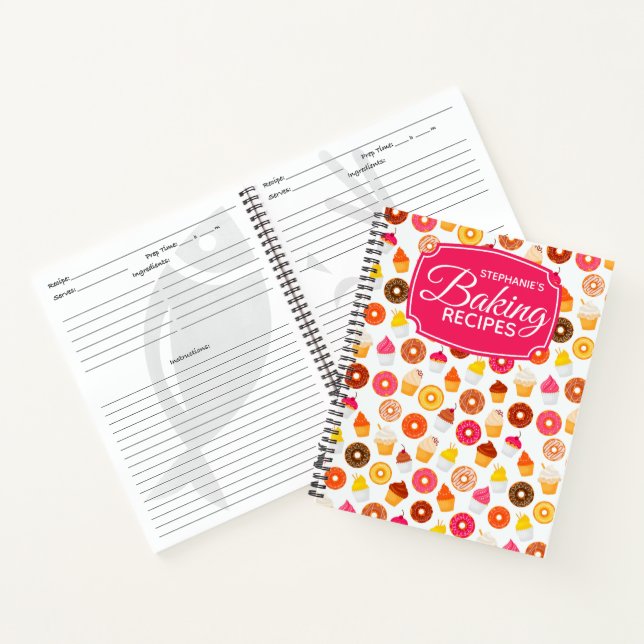 Carnet Recette de cuisson de beignet de cupcake personnal (Intérieur)