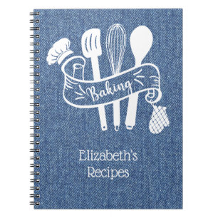 Carnet Recette de cuisson personnalisée Bleu Blanc Faux D