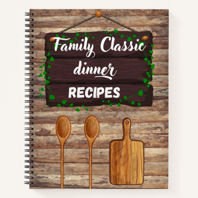 Carnet Recette de dîner classique familiale (Devant)