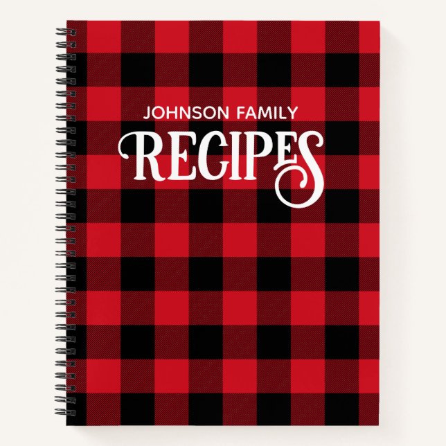 Carnet Recette de famille de vérification de buffle rouge (Devant)