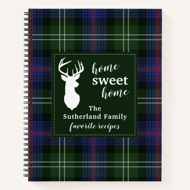 Carnet Recette de famille personnalisée Tartan Sutherland (Devant)