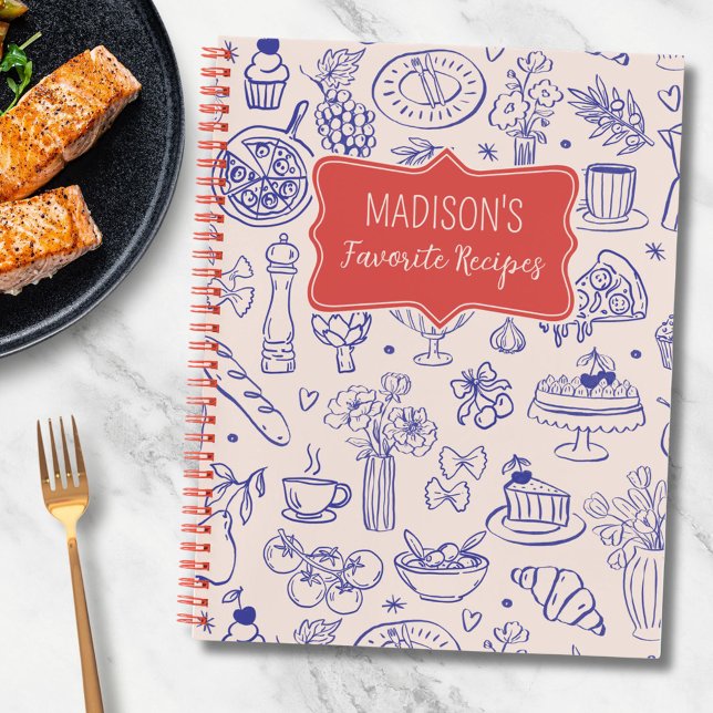 Carnet Recette de fleur alimentaire dessinée à la main pe (In situ)