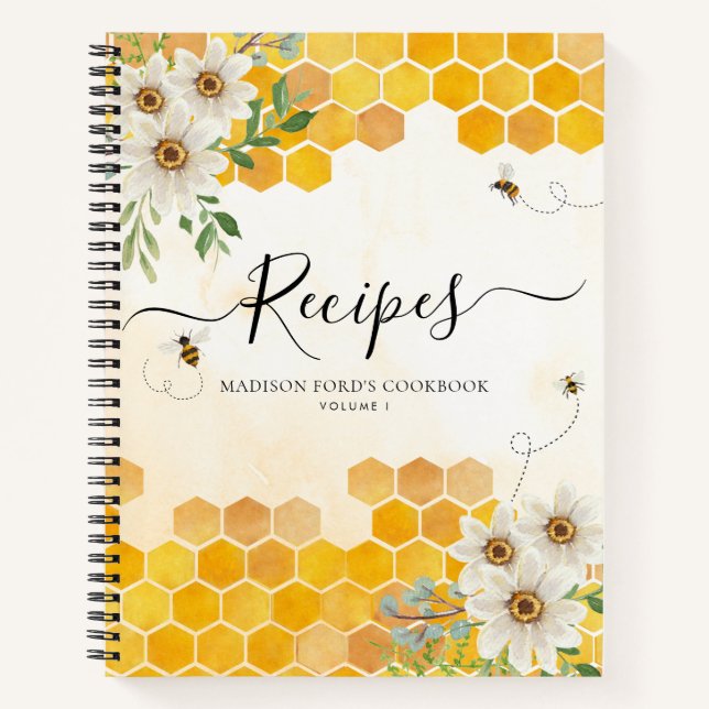 Carnet Recette de fleur de miel en nid d'abeille BumbleBe (Devant)