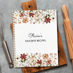 Carnet Recette de fleur sauvage vintage aquarelle personn