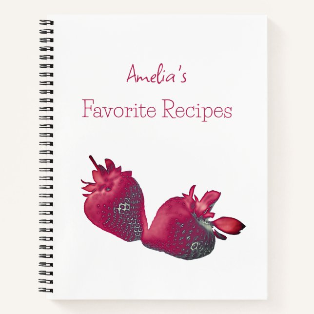 Carnet Recette de fraise personnalisée (Devant)