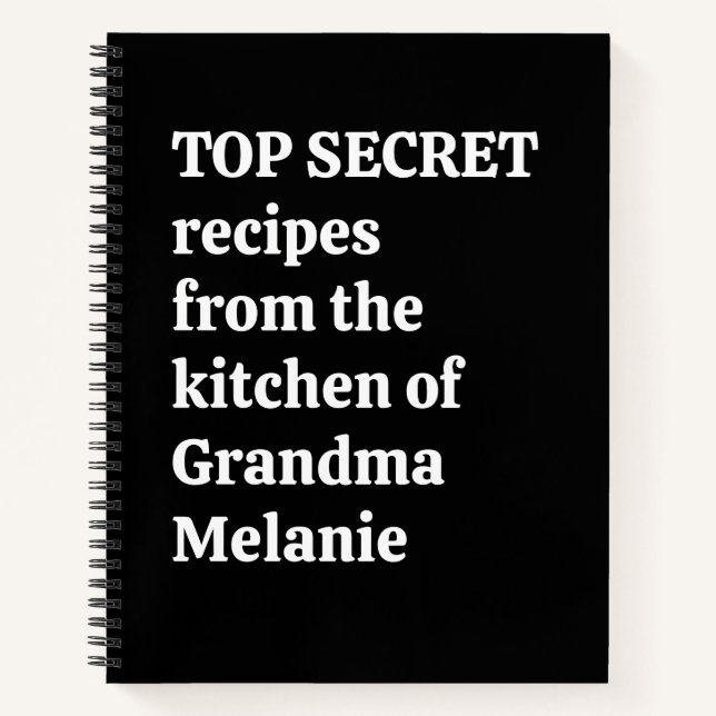 Carnet Recette de grand-mère secrète personnalisée avec c (Devant)