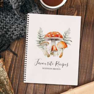 Carnet Recette de Maison de Campagne Vintage Champignon d
