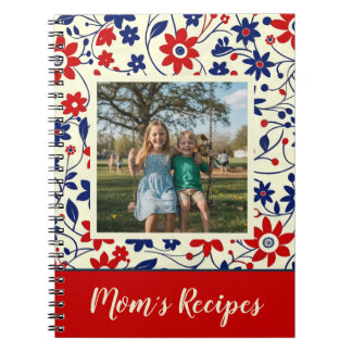 Carnet Recette de maman personnalisée Photo Florale