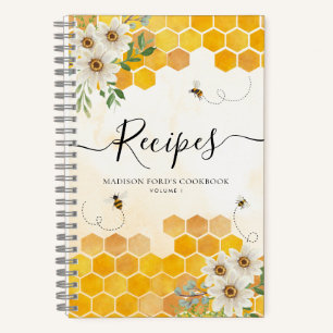 Carnet Recette de miel en nid d'abeille florale de budget